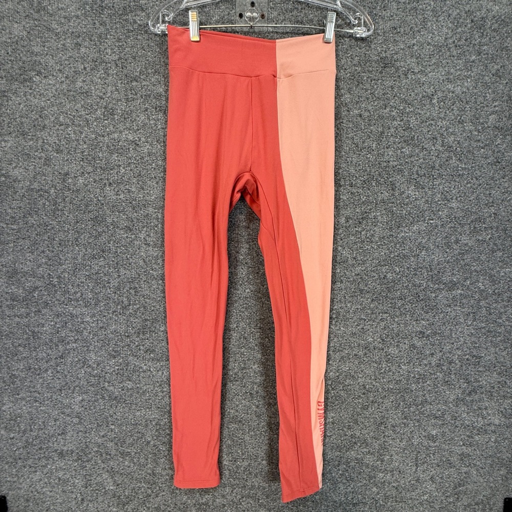 Gymshark Leggings Womens Small Coral Colorblock High Waisted Activewear Yoga